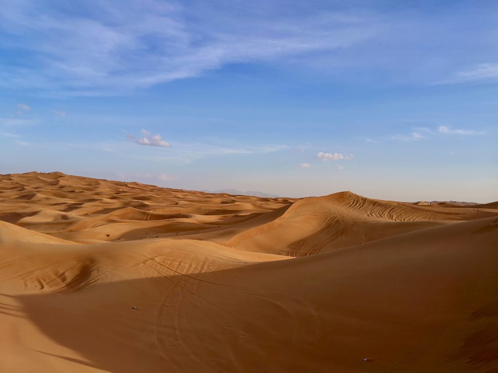 view from the desert of dubai
