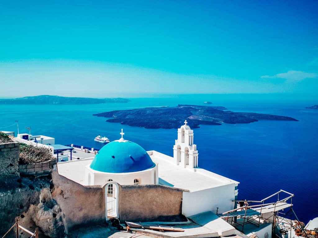greek church with sea view