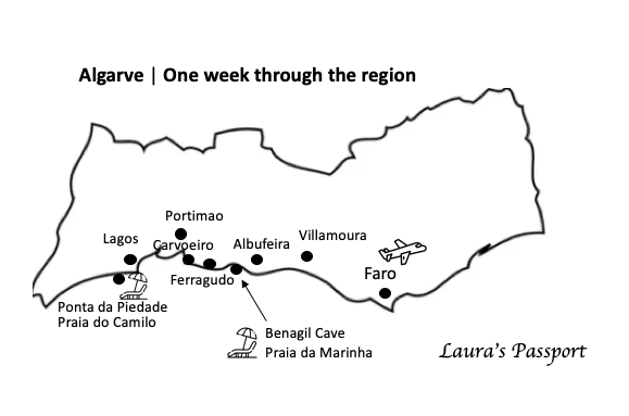 algarve itinerary map