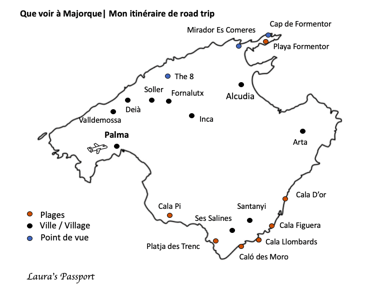 majorque itinéraire map