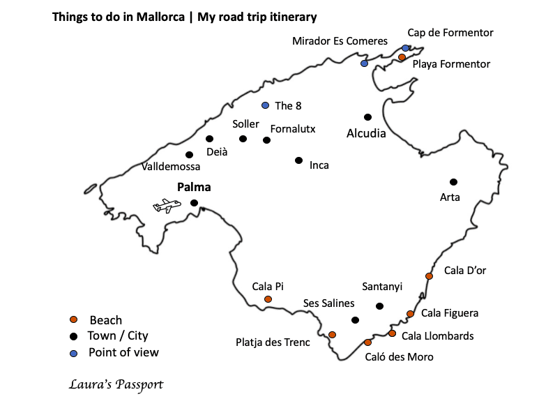 mallorca itinerary map