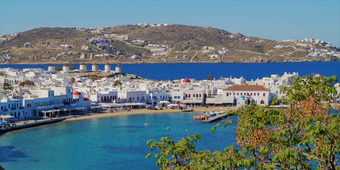 mykonos port view