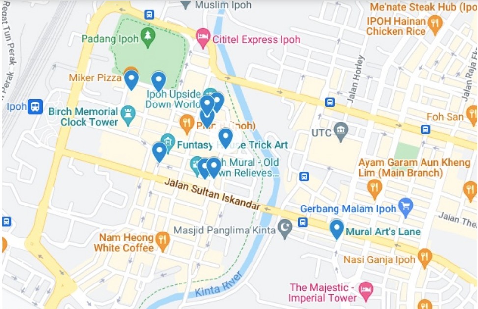 carte de la street art a ipoh