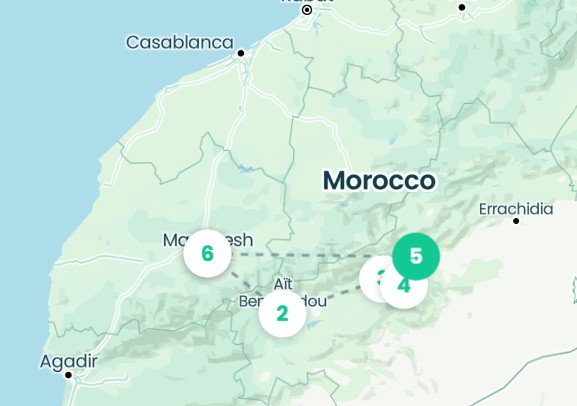map itnéraire maroc