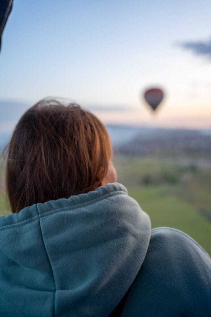 moi pendant le vol en montgolfiere