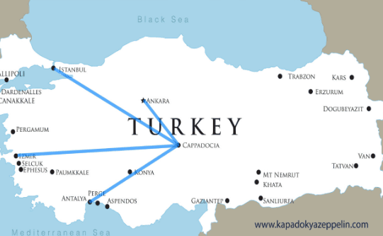 carte ou se trouve la cappadoce