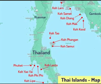 carte des îles thailandaise
